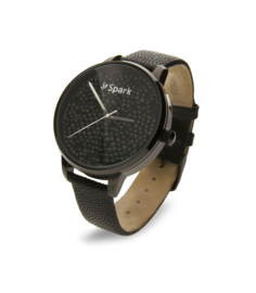 Spark Crono Horloge met Zwart Lederen Horlogeband