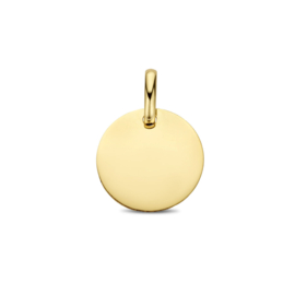 Graveerhanger 12mm Rond 14 Karaats Goud