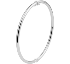 Witgouden Bangle Armband van 3mm met Zilveren Kern