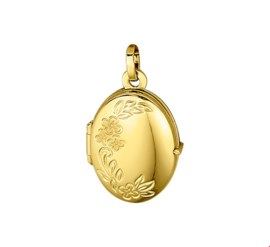 Gouden Ovaalvormig Foto Medaillon met Bloem Decoraties