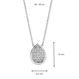 Excellent Jewelry Witgouden Collier met Druppelvormige Briljant Hanger