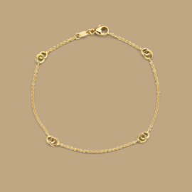 Excellent Jewelry Gouden Armband met Verbonden Cirkel