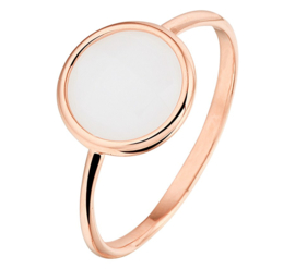 Roségouden Ring met Witte Kwarts Edelsteen