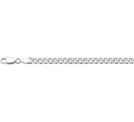 Geslepen Gourmet 5,0 mm Schakelketting van Zilver | Lengte 45 cm