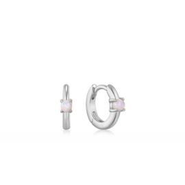 Ania Haie Ear Edit Huggie Hoops Oorringen met Opaal van Zilver