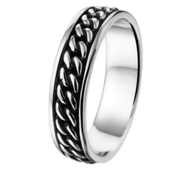 sale Heren Ring van Geoxideerd Zilver / Ringmaat 21