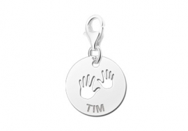 Names4ever Ronde Charm-Naambedel Baby Handjes ZNB09