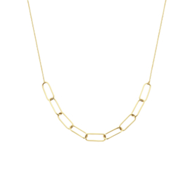 14k Geelgouden Collier met Paperclip Schakels 4,6 mm 41 – 43 – 45 cm