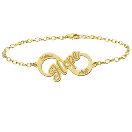 Hope Armband van Goud met Infinity Naamhanger > Names4ever