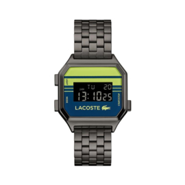 Lacoste Donkergrijs Berlin Horloge met Digitale Tijdweergave