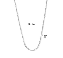 Zilveren Collier Plaatjes 3,0 mm 40 + 4 cm