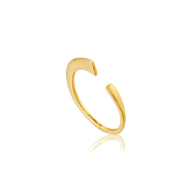 Goudkleurige Geometry Curved Ring van Ania Haie