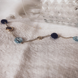 Excellent Jewelry Geelgouden Armband met Blauwe Edelstenen