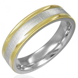 Ring met goud + zilverkleur - Graveer Ring SKU20784