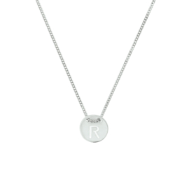 Zilveren Gourmet Collier met Letter R