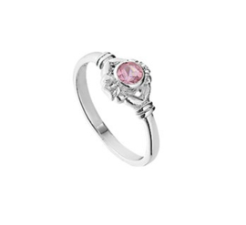 Ring voor Kinderen met Decoratief Kopstuk met Roze Strass Steen