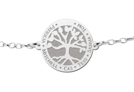 Zilveren Armband met Ronde Levensboom Naamhanger > Names4ever