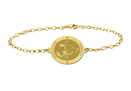 Gouden Armband met Ovaalvormige Schorpioen Sterrenbeeld Naamhanger > Names4ever