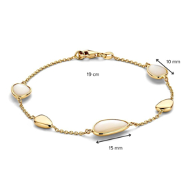 Excellent Jewelry Geelgouden Armband met Parelmoer