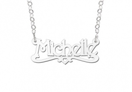 Names4ever Michelle Stijl Zilveren Naamketting voor Kids ZNK29