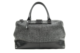 Shelby Brothers Dames Tas Zwart Leder met  Grijs Tweed