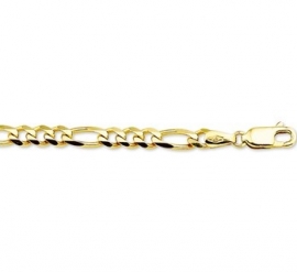 Elegante Gouden Figaro Schakelarmband | 4,6 mm 21 cm