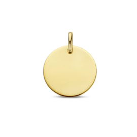 Graveerhanger 16mm Rond 14 Karaats Goud