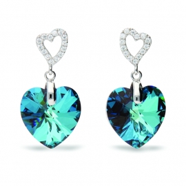Tender Heart Blauwe Glaskristallen Oorbellen van Spark Jewelry