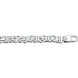 Platte Konings 5,5mm Schakelarmband van Zilver | Lengte 20 cm