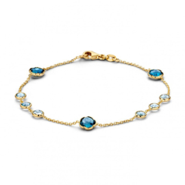 Excellent Jewelry Geelgouden Armband met Topaas / London Blue Topaas