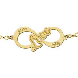 Love Armband van Goud met Infinity Naamhanger > Names4ever