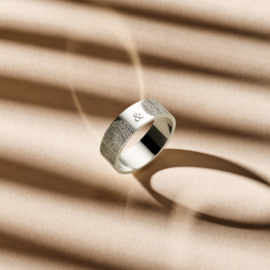 Kerstcadeau | Zilveren ring met twee vingerafdrukken