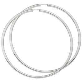 Zilveren Oorringen 2,5 mm ronde buis | Diameter 70 mm