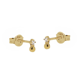 Zirconia Earstuds JADE Goldplated | Karma Jewelry