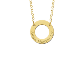 Names4ever Gouden Opengewerkte Naamhanger met Ketting GMNH005