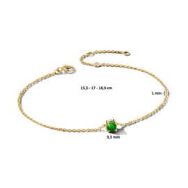 Gouden Armband met Geboortesteen Smaragd 0.20ct Mei