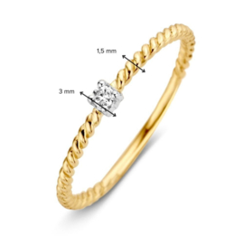 Excellent Jewelry Bicolor Gedraaide Ring met Zirkonia