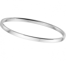 Vlakke Buis Bangle armband voor Dames van Zilver | 60 mm