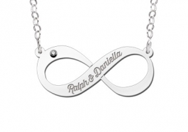 Names4ever Infinity Hanger met Zirkonia - Graveer Sieraad