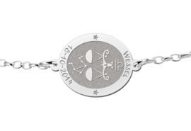 Zilveren Armband met Ovaalvormige Weegschaal Sterrenbeeld Naamhanger > Names4ever