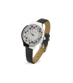 Spark Horloge met Zwart Lederen Horlogeband