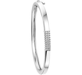 Zirkonia Bangle armband van Zilver met Scharniersluiting