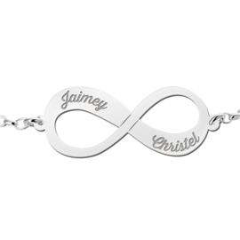 Armband van Zilver met Infinity Naamhanger Names4ever