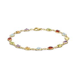 14K Geelgouden Armband met Edelstenen 5,0 mm 18,5 cm