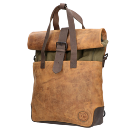 Verticale Laptop Tas van Bruin Leder IL 1701