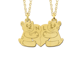 Names4ever Gouden Teddybeer Breekhanger met Initialen van Names4ever