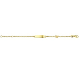 Armband van Massief Goud met Vlinder en Graveer Plaatje | 9 – 11  cm