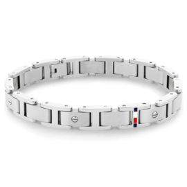 Tommy Hilfiger Zilverkleurige Heren Schakel Armband TJ2790393