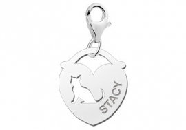 Names4ever Hart Charm-Naambedel met Poes ZNDB005