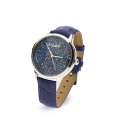 Spark Horloge met Blauwe Glaskristallen